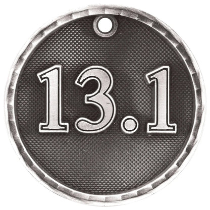 Antique Silver 2" 3D Half Marathon Medal