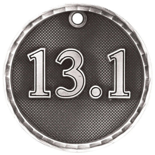 Antique Silver 2" 3D Half Marathon Medal