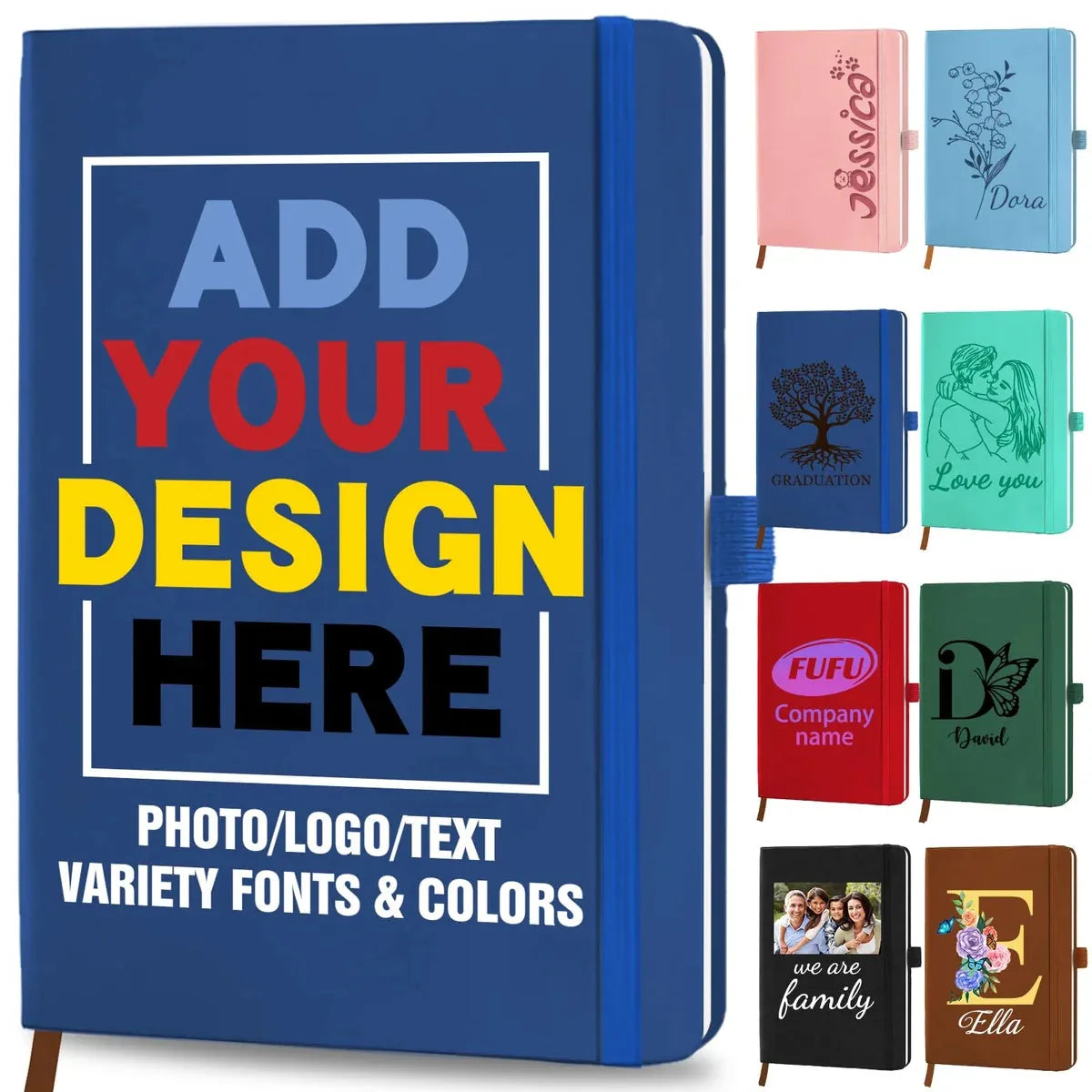 Custom branded notebook included in corporate gift set bundle