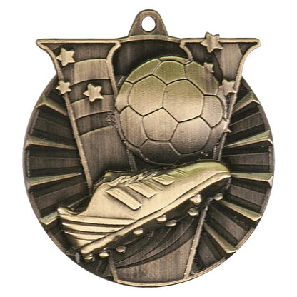 Antique Gold 2" Soccer Victory Medal