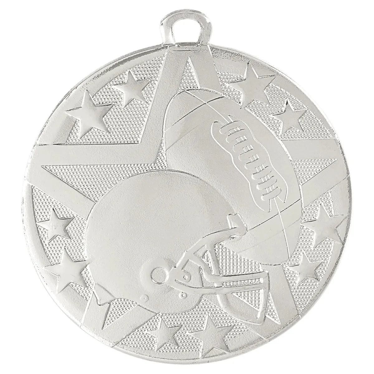 Silver 2" Superstar Football Medal