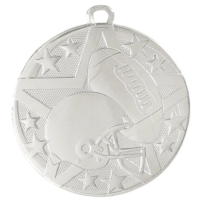 Silver 2" Superstar Football Medal