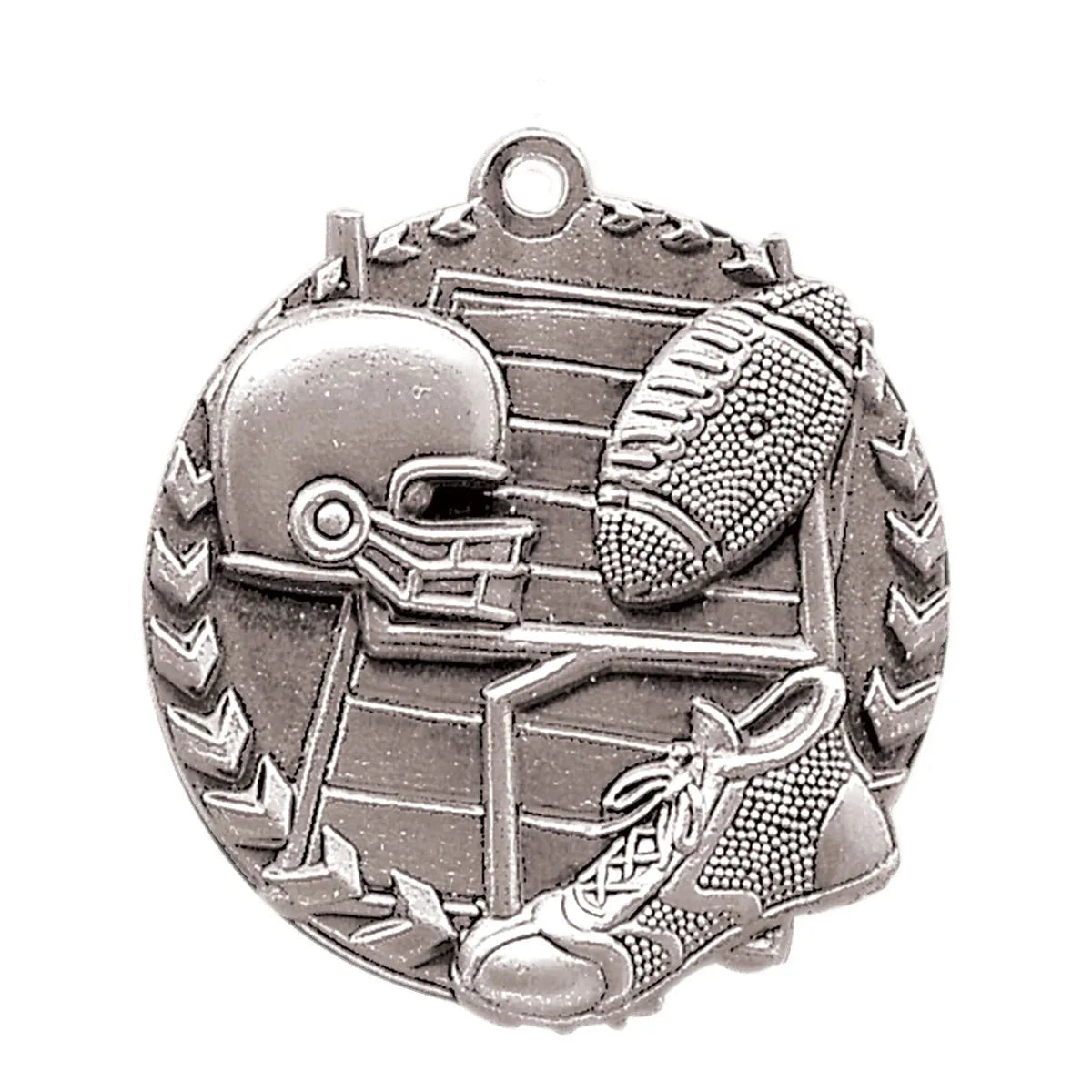 Antique Silver 1 3/4" Football Millennium Medal