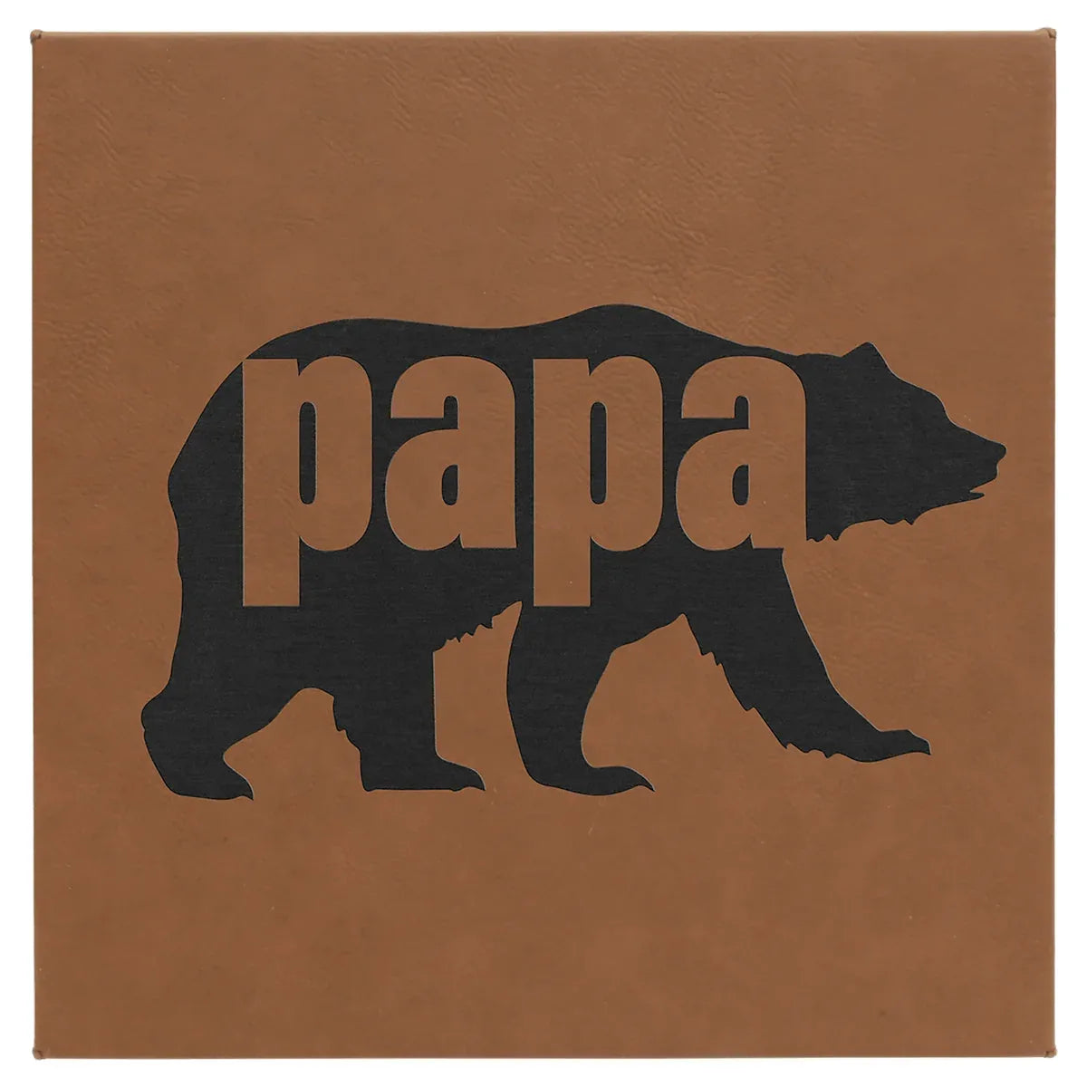 Dark Brown 10" x 10" Laserable Leatherette Wall Decor with Sawtooth Hanger