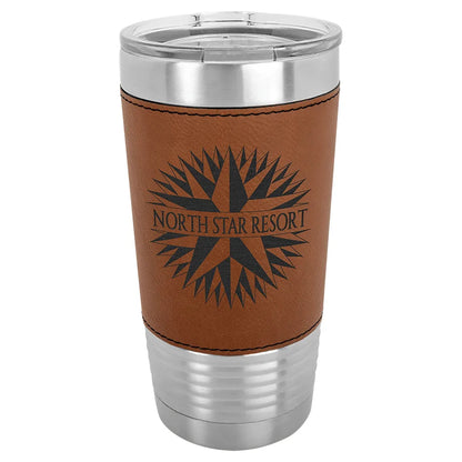 Rawhide Polar Camel 20 oz. Laserable Leatherette Tumbler with Clear Lid