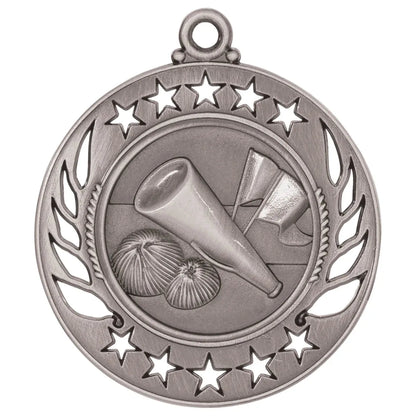 Antique Silver 2 1/4" Cheer Galaxy Medal