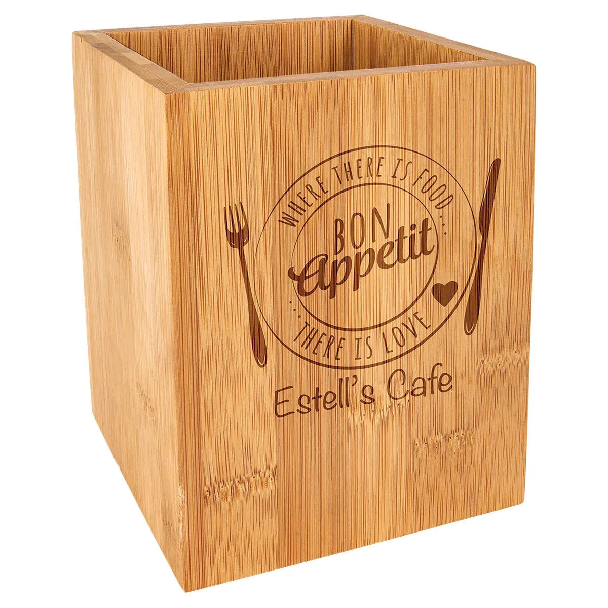 4 1/4" x 6" Bamboo Utensil Holder