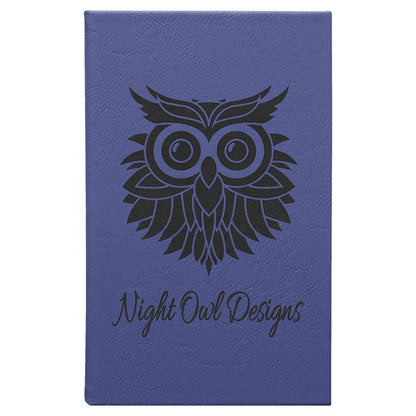 Purple 5 1/4" x 8 1/4" Laserable Leatherette Sketch Book with Unlined Notepad