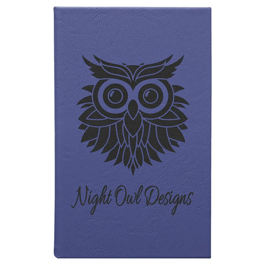 Purple 5 1/4" x 8 1/4" Laserable Leatherette Sketch Book with Unlined Notepad