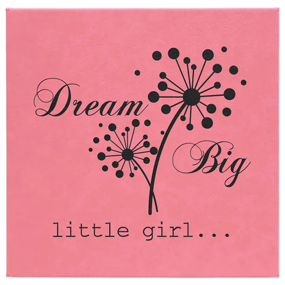 Pink 10" x 10" Laserable Leatherette Wall Decor with Sawtooth Hanger