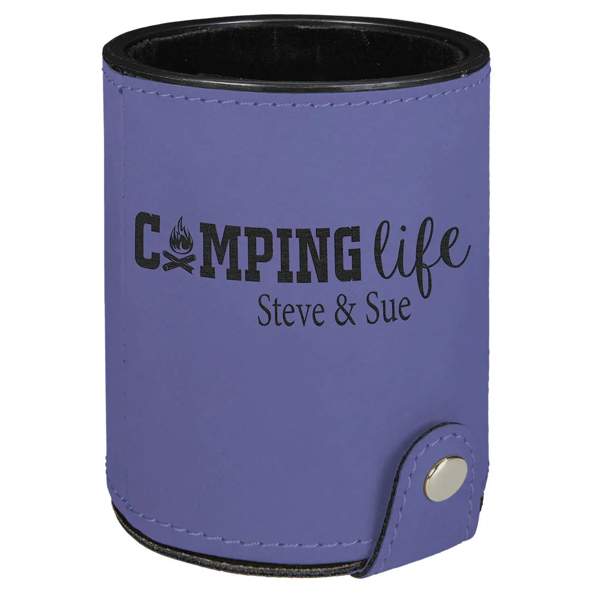 Purple Laserable Leatherette Dice Cup with 5 Dice