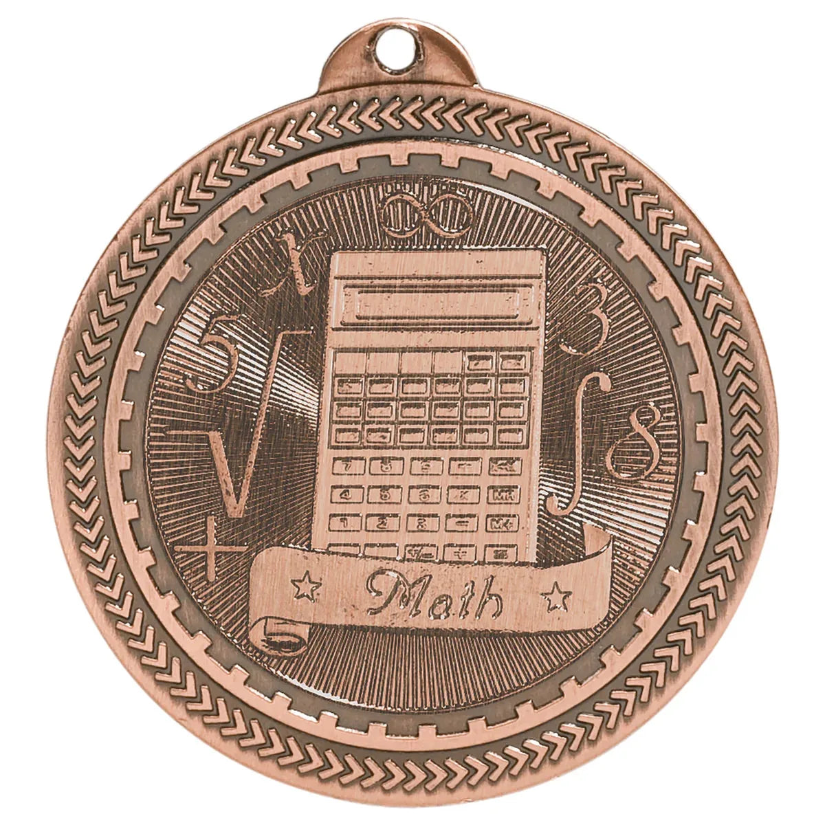 Antique Bronze 2" Math Laserable BriteLazer Medal