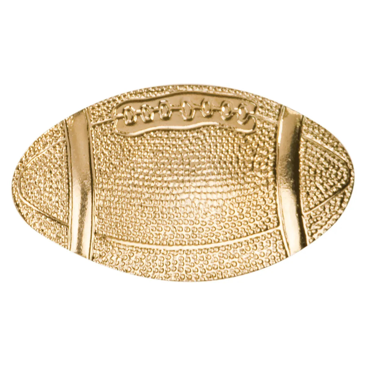 Gold Football Metal Chenille Letter Insignia — Custom Branded Pin | Bright Gold Finish