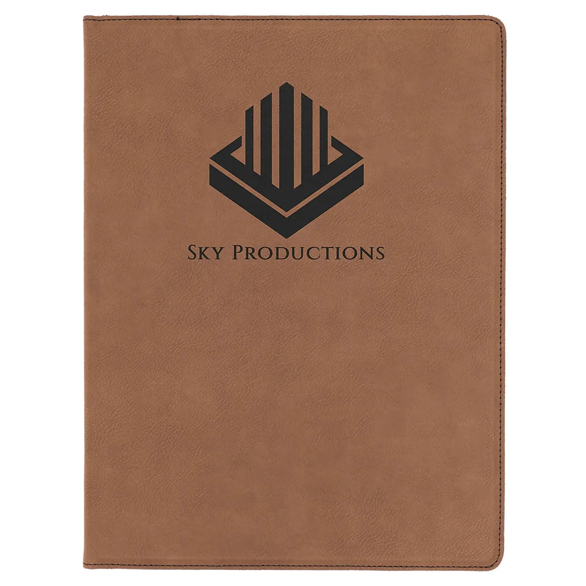 Dark Brown 9 1/2" x 12" Laserable Leatherette Portfolio with Notepad