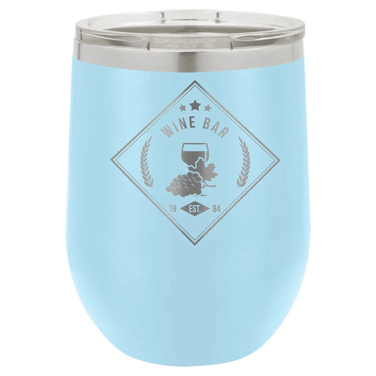 Light Blue Polar Camel 12 oz. Vacuum Insulated Stemless Wine Tumbler with Lid