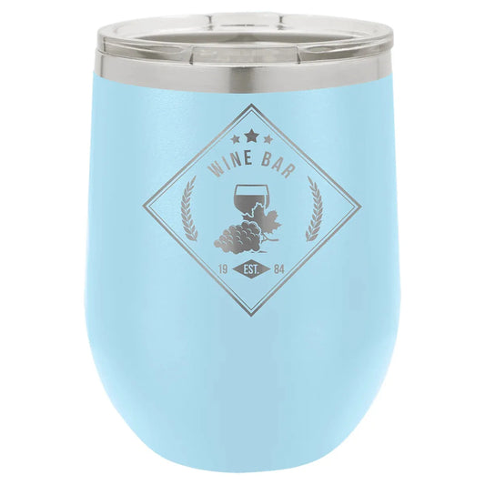 Light Blue Polar Camel 12 oz. Vacuum Insulated Stemless Wine Tumbler with Lid