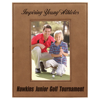 Dark Brown 4" x 6" Laserable Leatherette Photo Frame