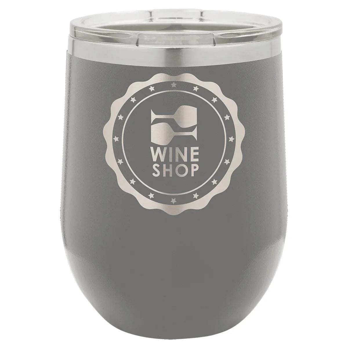 Dark Gray Polar Camel 12 oz. Vacuum Insulated Stemless Wine Tumbler with Lid