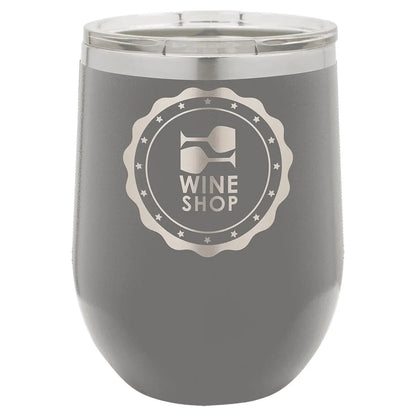 Dark Gray Polar Camel 12 oz. Vacuum Insulated Stemless Wine Tumbler with Lid