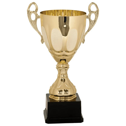 Gold 14" Completed Metal Cup Trophy on Plastic Base