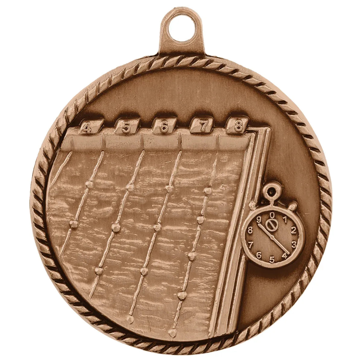 Antique Bronze 2" Swimming High Relief Medal