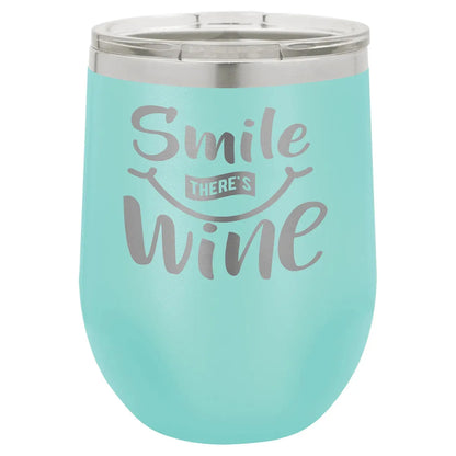 Teal Polar Camel 12 oz. Vacuum Insulated Stemless Wine Tumbler with Lid