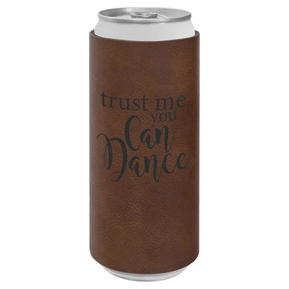 Dark Brown Laserable Leatherette Slim Beverage Holder