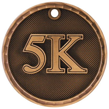 Antique Bronze 2" 3D 5K Medal