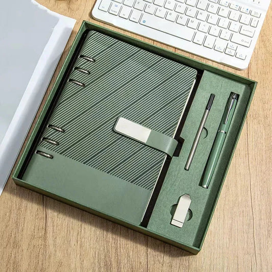 Customized Retro Business Buttons Hardcover Spiral Bound Offset Paper Notebook Gift Set Pen Cores High Quality A5/A6 Custom Logo — Custom Engraved Pen | Branded Stationery - Image 4