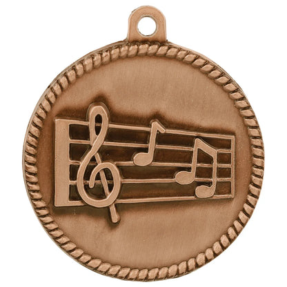 Antique Bronze 2" Music High Relief Medal
