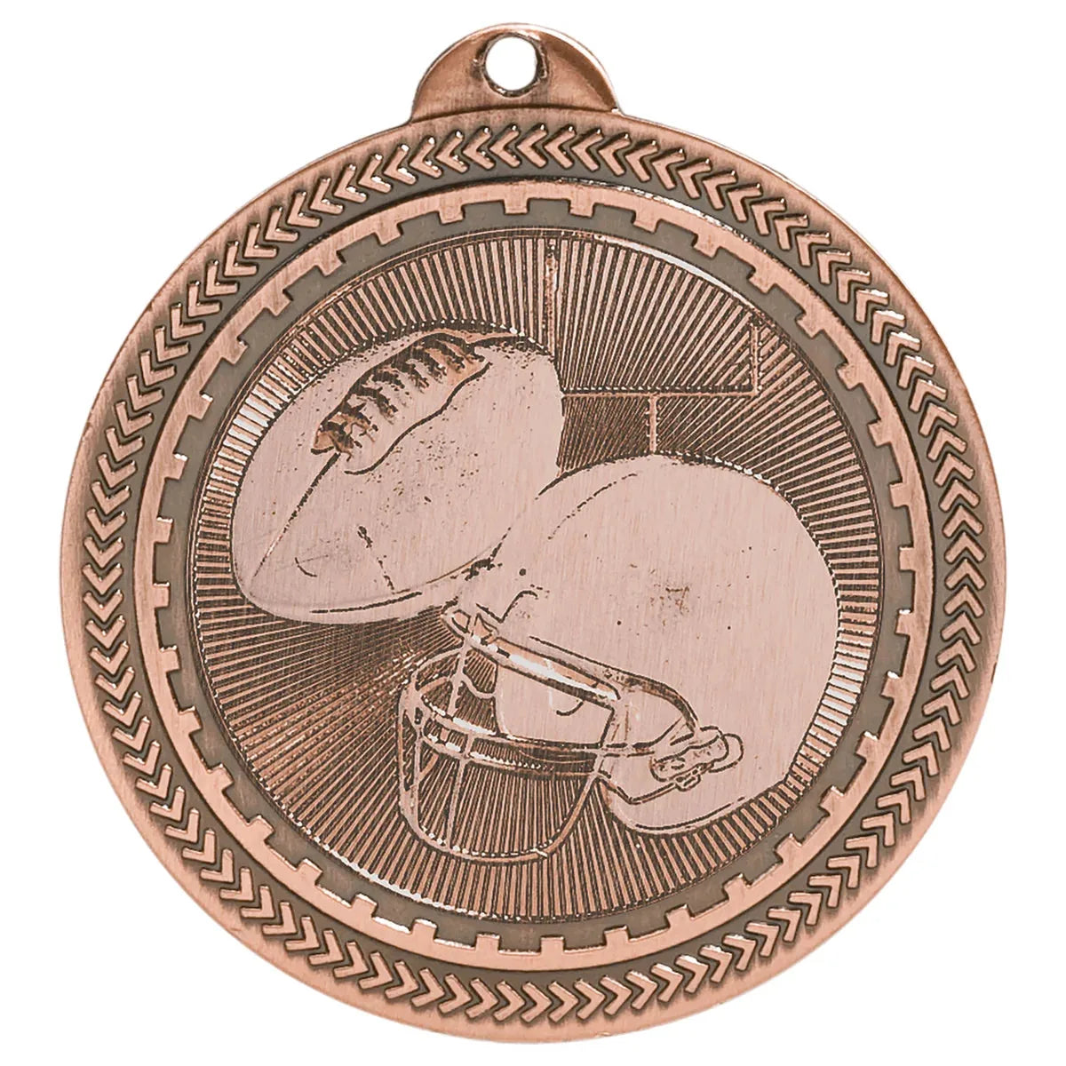 Antique Bronze 2" Football Laserable BriteLazer Medal