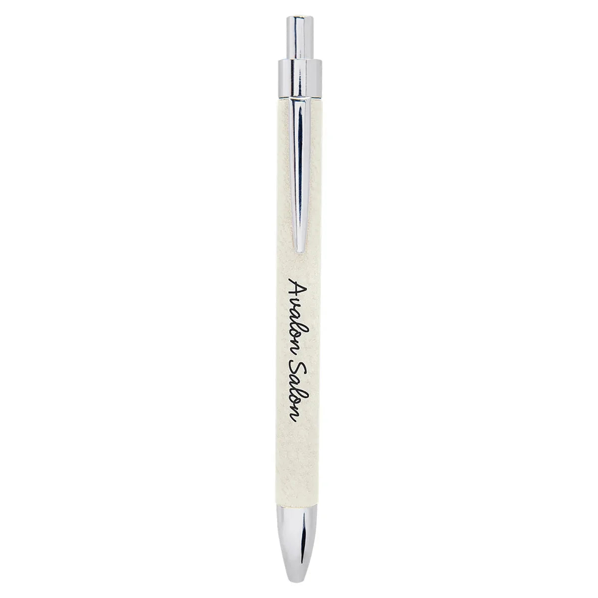White Laserable Leatherette Pen