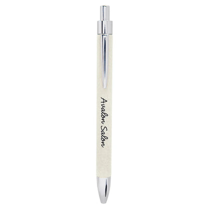 White Laserable Leatherette Pen