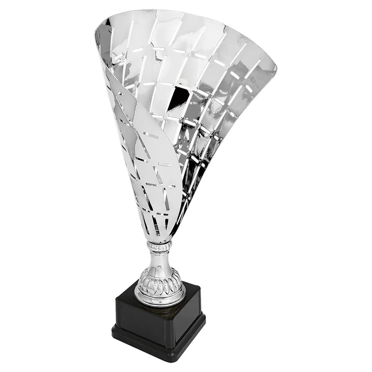 Silver 15 1/2" Metal Flag Cup on Plastic Base