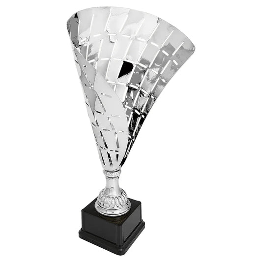 Silver 15 1/2" Metal Flag Cup on Plastic Base