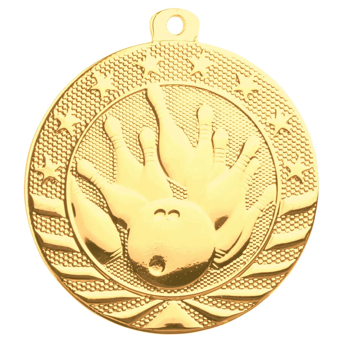 Bright Gold 2" Bowling Starbrite Medal