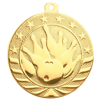Bright Gold 2" Bowling Starbrite Medal