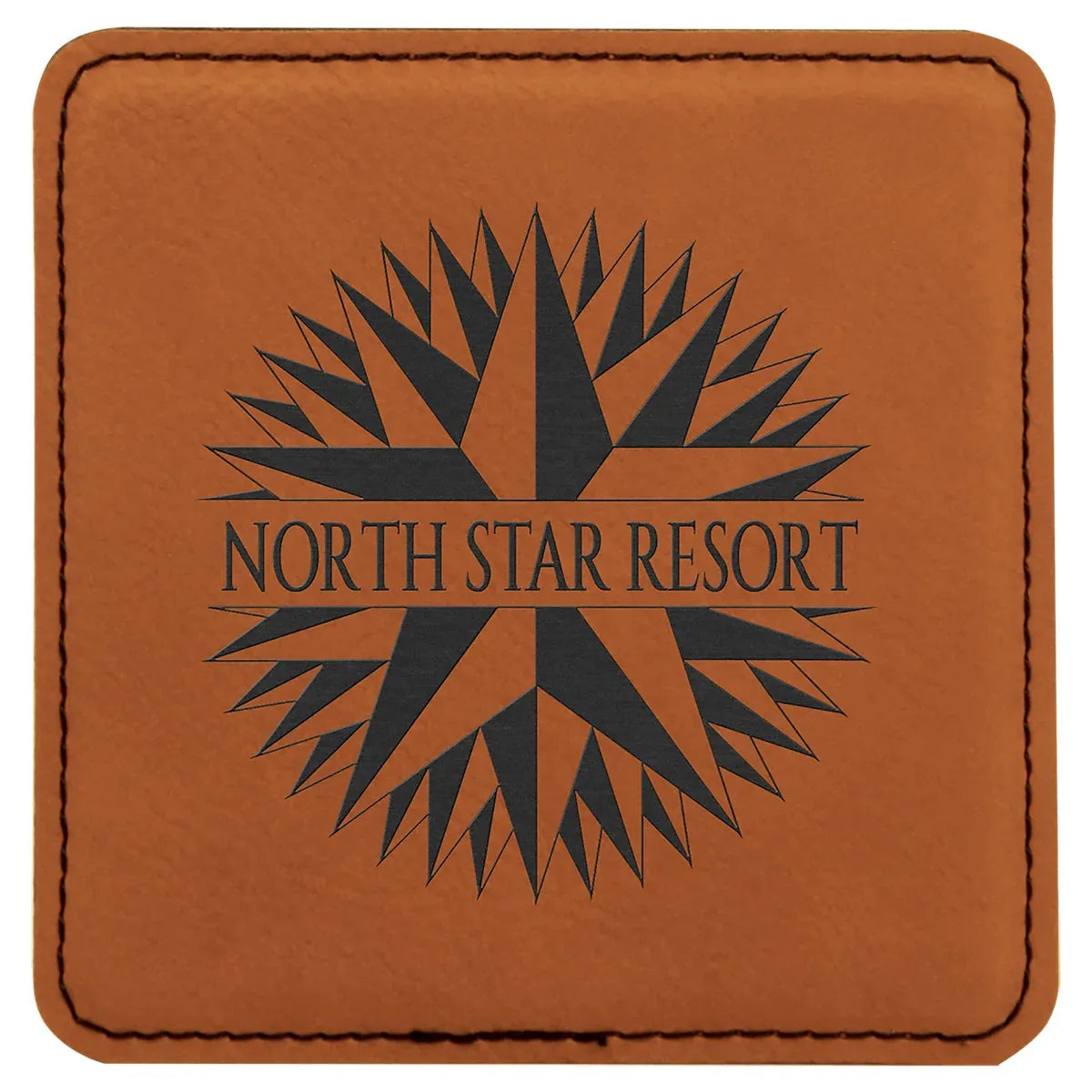 Rawhide 4" x 4" Square Laserable Leatherette Coaster