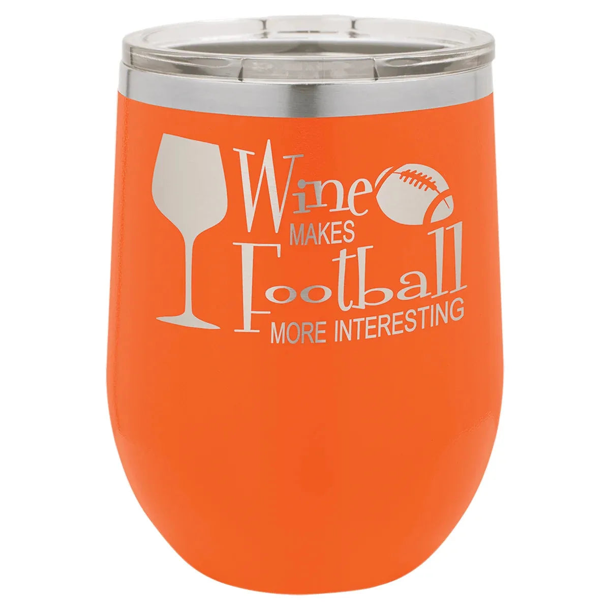 Orange Polar Camel 12 oz. Vacuum Insulated Stemless Wine Tumbler with Lid