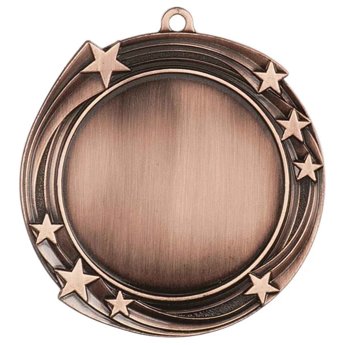 Antique Bronze 2 3/4" Swirling Star 2" Insert Holder Medal