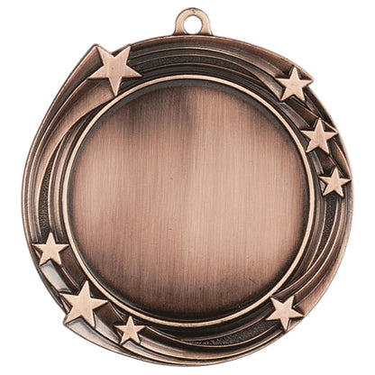 Antique Bronze 2 3/4" Swirling Star 2" Insert Holder Medal