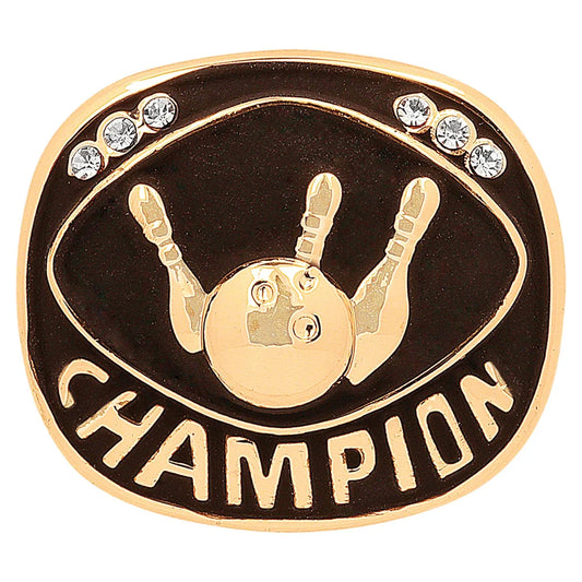 Gold Bowling Champion Ring Insert