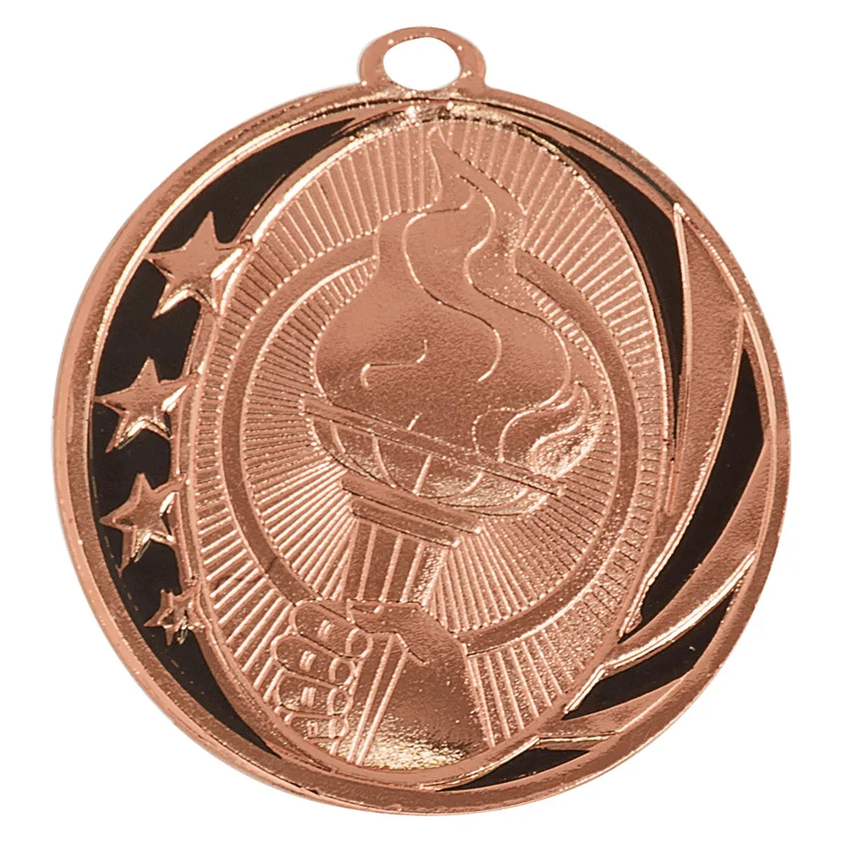Bright Bronze 2" Torch Laserable MidNite Star Medal