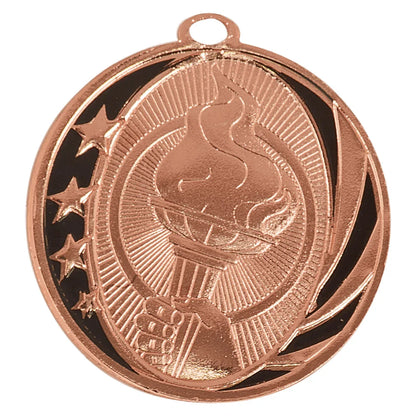 Bright Bronze 2" Torch Laserable MidNite Star Medal