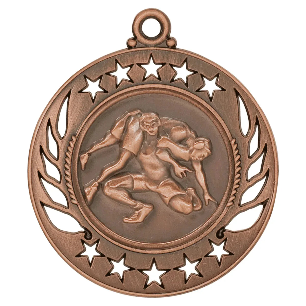 Antique Bronze 2 1/4" Wrestling Galaxy Medal