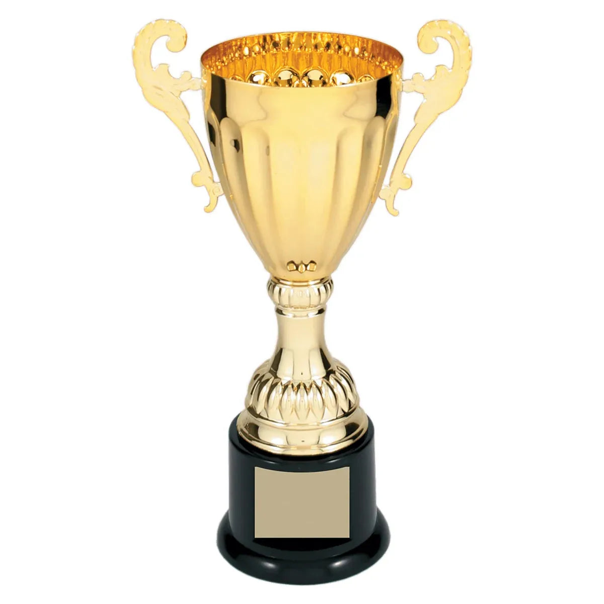 Gold 2 8 3/4" Completed Metal Cup Trophy on Plastic Base
