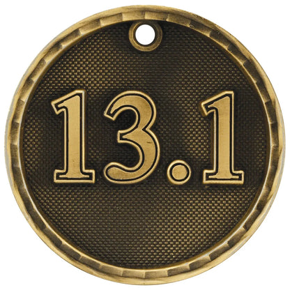 Antique Gold 2" 3D Half Marathon Medal