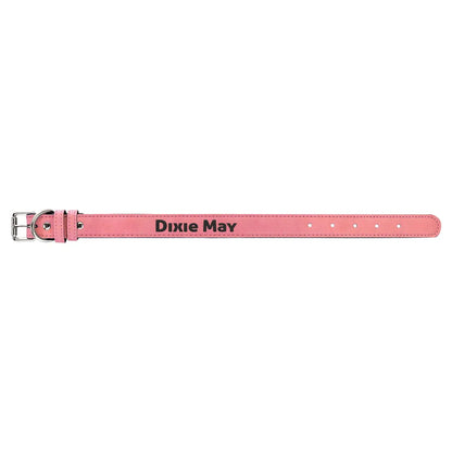 Pink Small 15" x 3/4" Laserable Leatherette Dog Collar