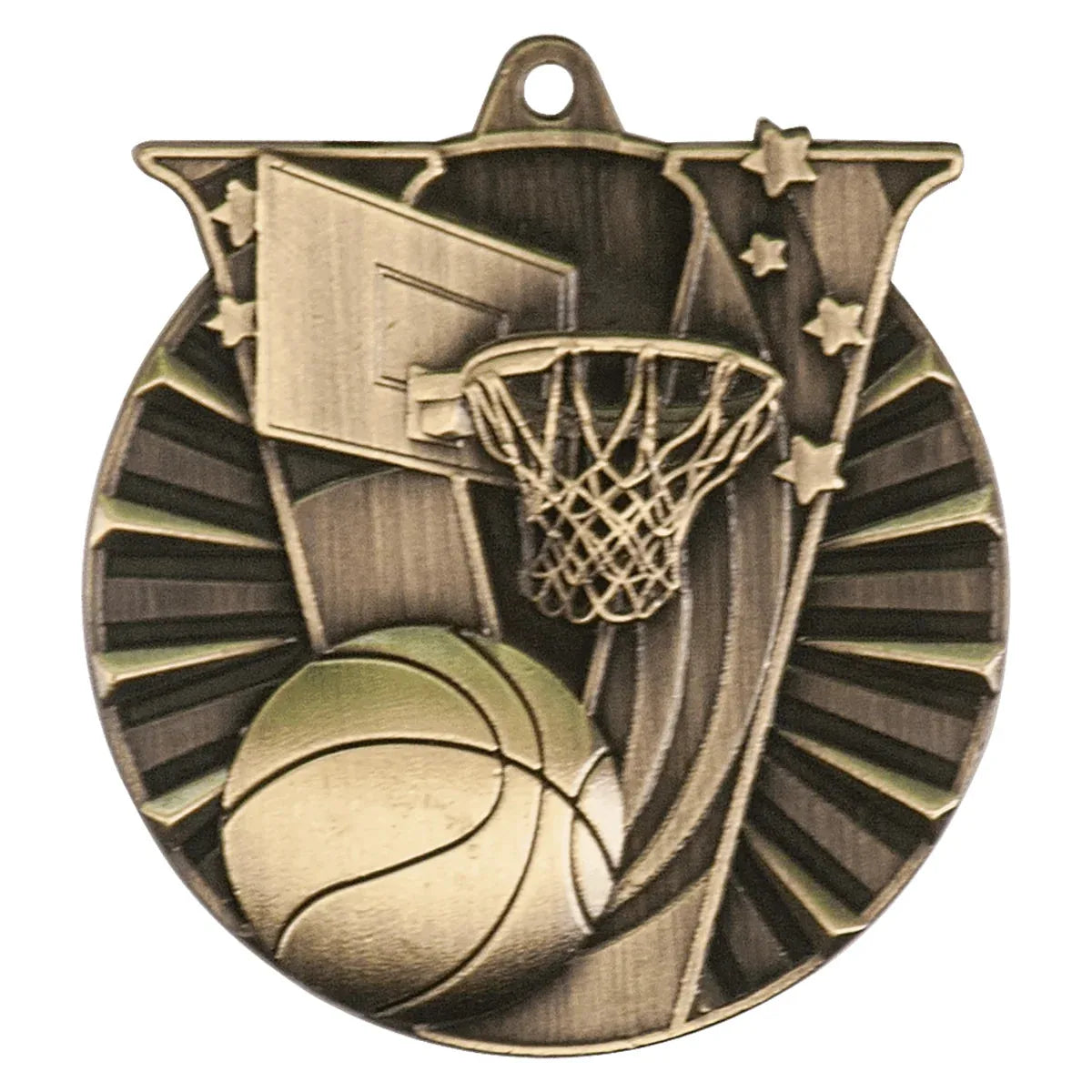 Antique Gold 2" Basketball Victory Medal