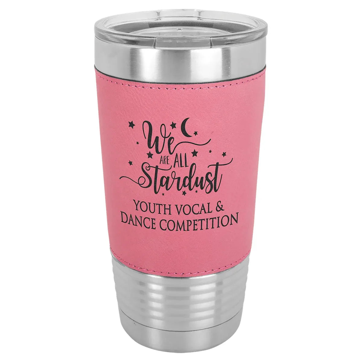 Pink Polar Camel 20 oz. Laserable Leatherette Tumbler with Clear Lid